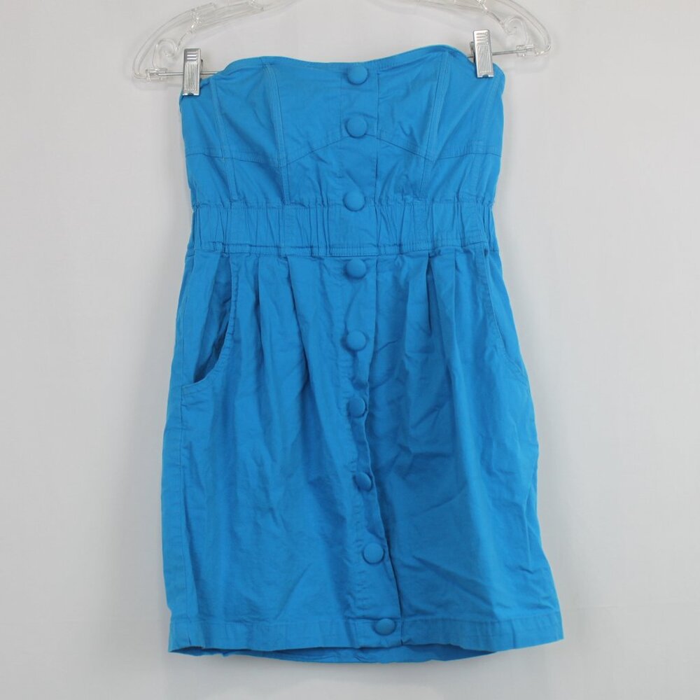 Naranka USA Medium Bright Blue Sleeveless Corset Tube Top
